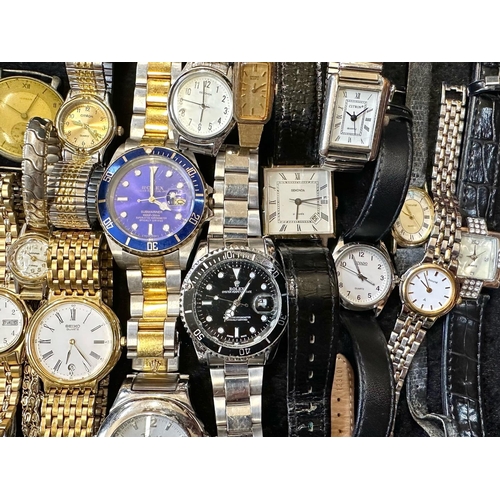 360 - Collection of Gents & Ladies Wristwatches, bracelet and leather straps, makes include boxed Rotary, ... 