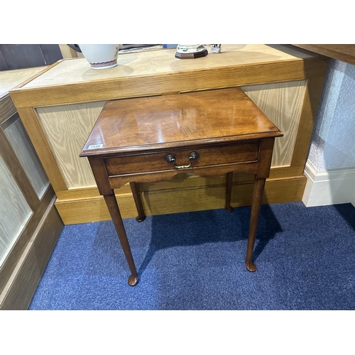 1037 - A Modern Walnut Side Table with frieze single drawer, raised on tall cabriole legs, together with an... 