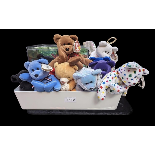 1410 - Collection of TY Beanie Babies Vintage Soft Toys, comprising Britannia, America, Hope, Issy, Luke, P... 