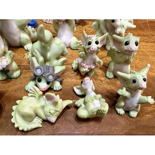 1424 - Box of 18 'Whimsical World of Pocket Dragons', assorted dragon figures.