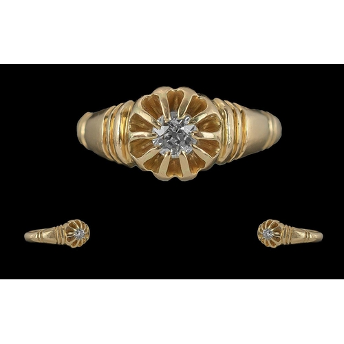 37 - Edwardian Period 18ct Gold Single Stone Diamond Set Ring, Wheel Design to Centre. Full Hallmark for ... 