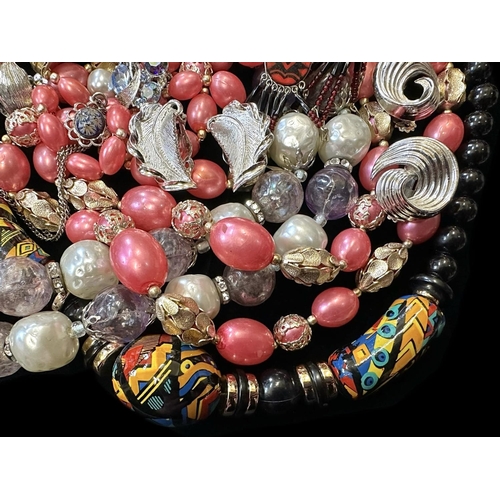 377 - Collection of Quality Costume Jewellery, including three pairs of Lisner clip on earrings, a pair of... 