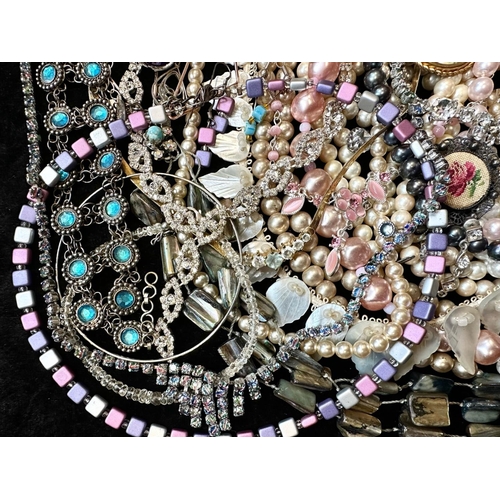 417 - Collection of Quality Costume Jewellery, comprising beads, pearls, crystal set necklaces, shell neck... 