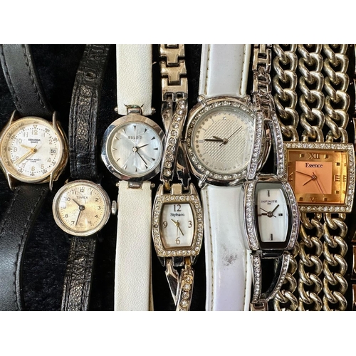 429 - Collection of Assorted Ladies & Gentleman's Wristwatches, bracelet and leather straps, including Rot... 