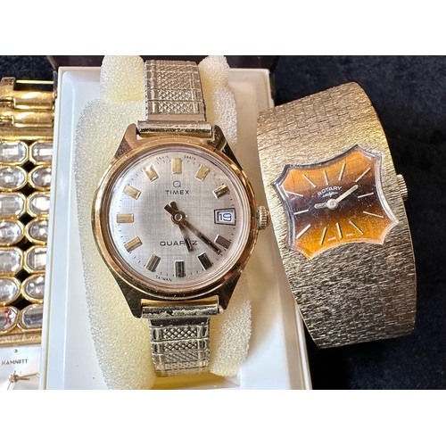 429 - Collection of Assorted Ladies & Gentleman's Wristwatches, bracelet and leather straps, including Rot... 