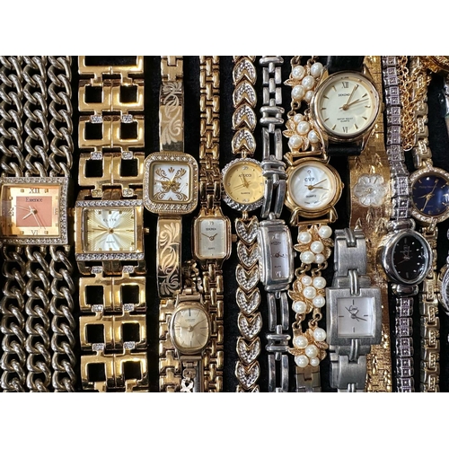 429 - Collection of Assorted Ladies & Gentleman's Wristwatches, bracelet and leather straps, including Rot... 