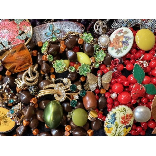 480 - Collection of Costume Jewellery, comprising beads, earrings,  necklaces, brooches, bracelets, beads,... 