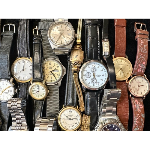 485 - Collection of Ladies & Gentleman's Wristwatches, bracelet and  leather straps, makes include Rotary,... 