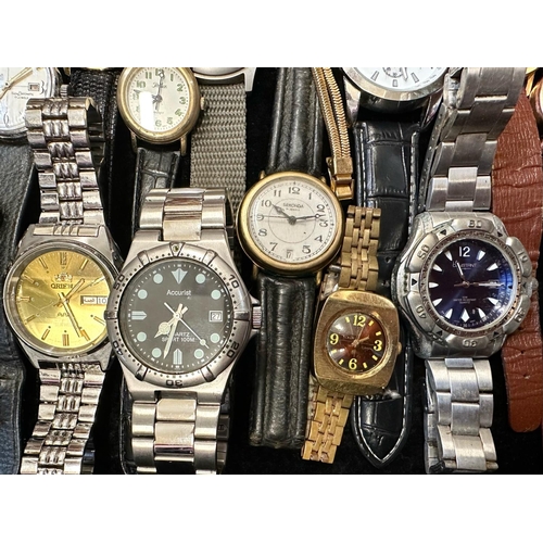 485 - Collection of Ladies & Gentleman's Wristwatches, bracelet and  leather straps, makes include Rotary,... 