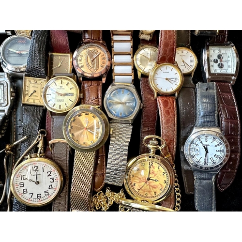 488 - Large Collection of Ladies & Gentleman's Wristwatches, bracelet and  leather straps, makes include T... 