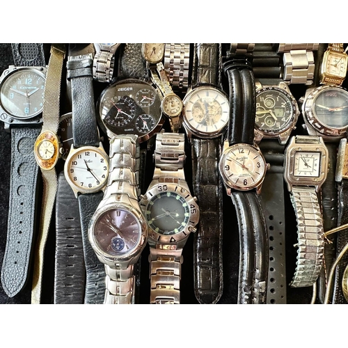 488 - Large Collection of Ladies & Gentleman's Wristwatches, bracelet and  leather straps, makes include T... 