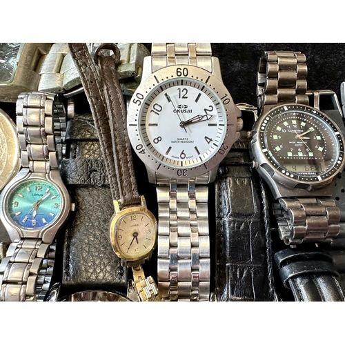 488 - Large Collection of Ladies & Gentleman's Wristwatches, bracelet and  leather straps, makes include T... 