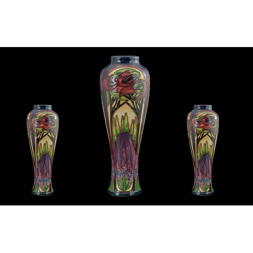 536 - Moorcroft Modern Signed And Numbered Edition Tube Lined Vase - 'Provence' Design. Designer Rachael B... 