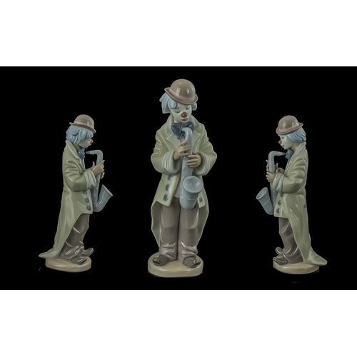 560 - Lladro Hand Painted Porcelain Figure ' Sad Sax ' Clown. Model No 5471. Designer Francisco. Issued 19... 