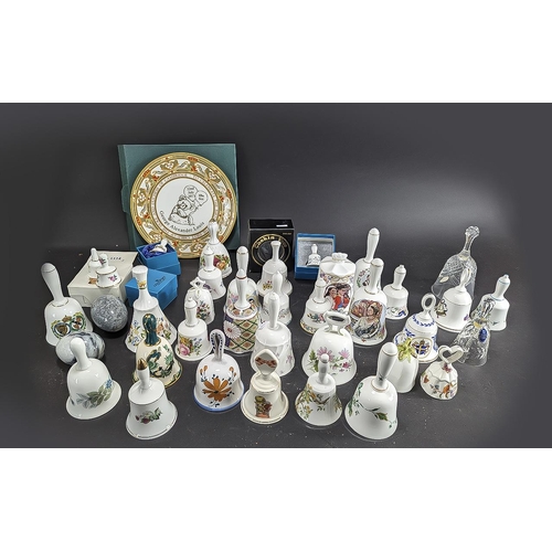 596 - Quantity of Boxed Porcelain Bells, including Masons, Chokin, Wedgwood, Royal Albert, Coalport Bells,... 