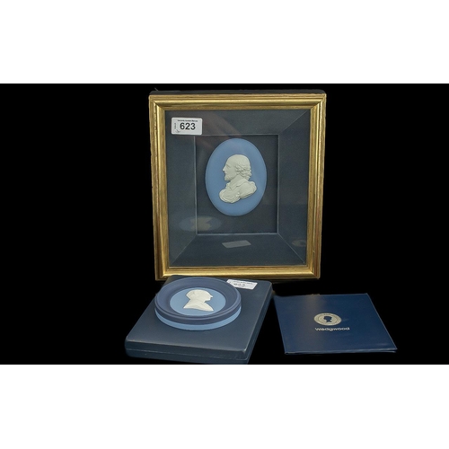 623 - Wedgwood Royal Silver Jubilee Cameo Plaque of the Duke of Edinburgh.  Together with a framed cameo p... 