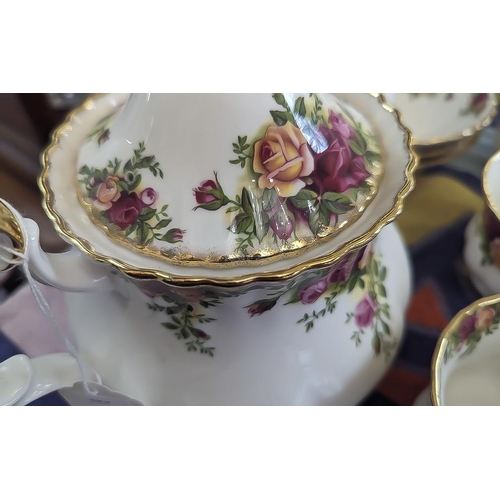 658 - Royal Albert 'Old Country Roses' Tea/Dinner Service, comprising tea pot, milk jug, sugar bowl, ten c... 