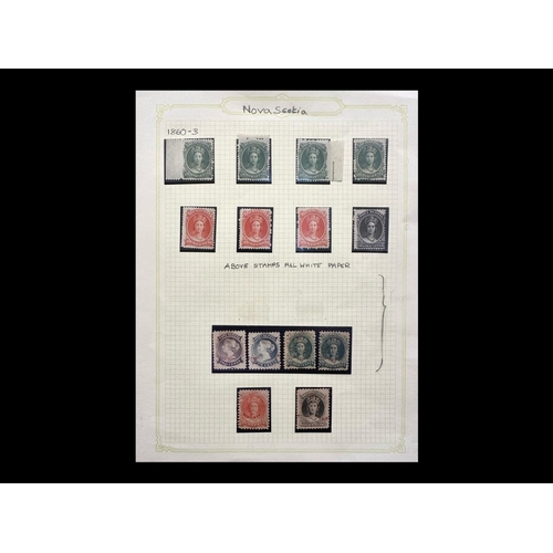 1337 - Stamps Commonwealth Nova Scotia - 1860 - 3 Mint Col'n Look To Be Mostly On White Paper, Includes Whi... 