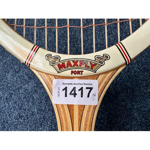 1417 - Dunlop Maxply Fort Tennis Racquet, together with two Silver Grey Squash Racquets.