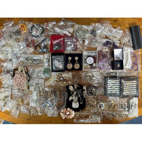 465 - Box of Quality Costume Jewellery, comprising chains, beads, brooches, pendants, bracelets, bangles, ... 