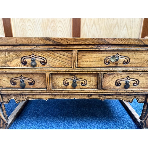 1026 - Chinese Style Small Chest of Five Drawers, in the form of an alter table.  Height 14'' x width 30.5'... 