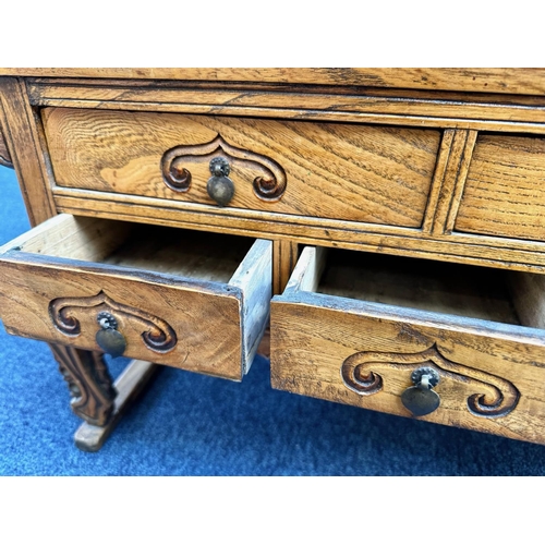 1026 - Chinese Style Small Chest of Five Drawers, in the form of an alter table.  Height 14'' x width 30.5'... 