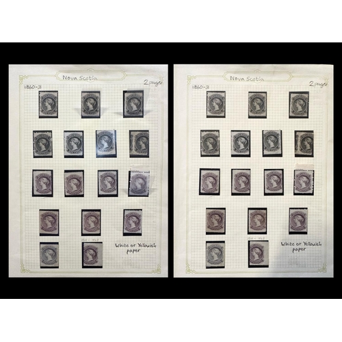 1337 - Stamps Commonwealth Nova Scotia - 1860 - 3 Mint Col'n Look To Be Mostly On White Paper, Includes Whi... 