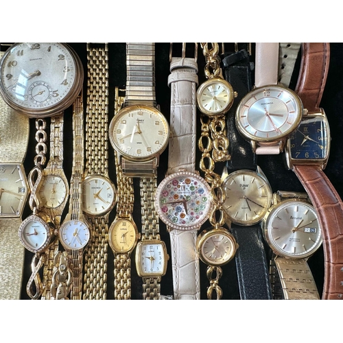 403 - Collection of Ladies & Gent's Wristwatches, leather and bracelet straps, comprising Accurist, Everit... 