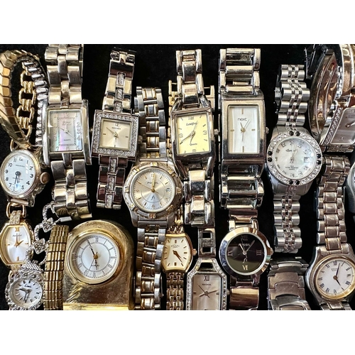 404 - Collection of Ladies & Gent's Wristwatches, leather and bracelet straps, comprising Slazenger, Louis... 