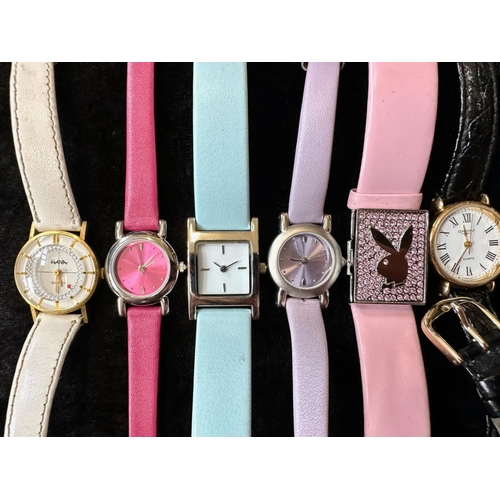 404 - Collection of Ladies & Gent's Wristwatches, leather and bracelet straps, comprising Slazenger, Louis... 