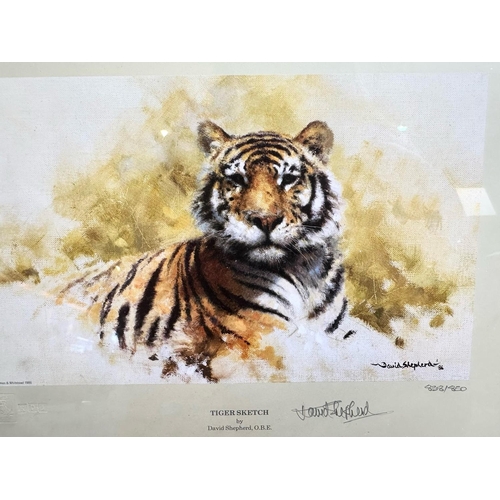 976 - David Shepherd - Set of Four Signed Limited Edition Prints, including Lion's Head, Tiger's Head, Lio... 