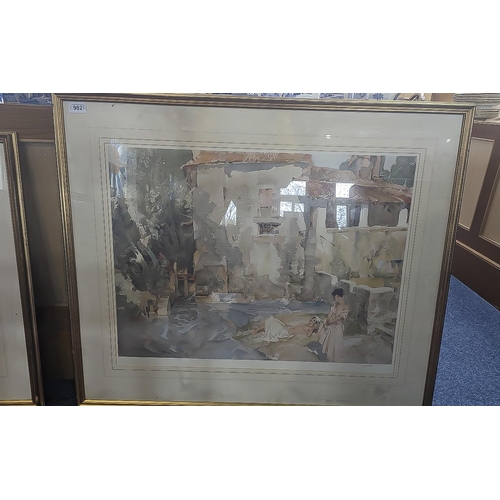 982 - Russell Flint Limited Edition Print, mounted, framed and glazed, No. 291/850, and Gordon King signed... 