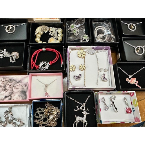 455 - Large Box of Costume Jewellery, boxed and as new, mostly Avon, including chains, necklaces, beaded b... 