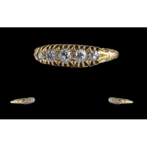 109 - Edwardian period 18ct gold diamond set ring, gallery setting, full hallmark to interior of shank for... 