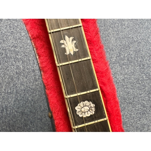 1109 - Greek Bazouki Made by Ideal, in original  fitted case.  Highly decorative, eight strings.  Length ap... 