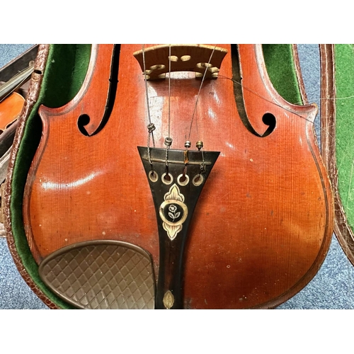 1146 - Two Vintage Violins, both in fitted cases, as found.