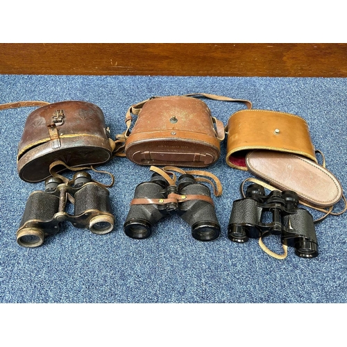 1311 - military binoculars ( 3 ) in total. westinghouse h.m.r 1943, ross London no 3703 + one other set, al... 