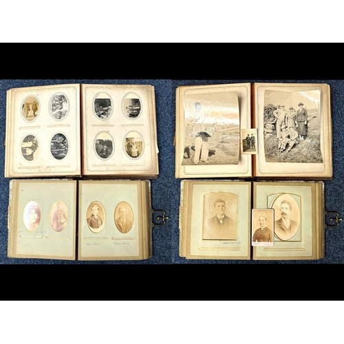 1355 - Two Carte-de-Visite Albums, leather cased, comprising family photographs, including wartime, Victori... 