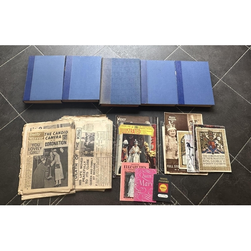 1363 - Collection of Newspapers & Commemorative Brochures, together with five volumes of Picture Post.  Lot... 