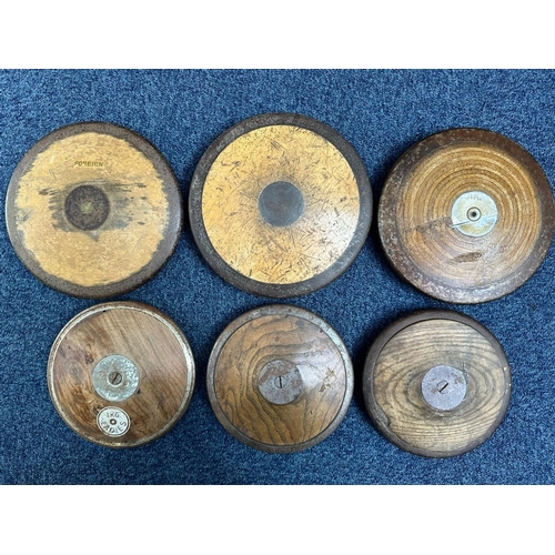 1373 - Sporting Interest - Collection of Six Early to Mid Century Discus.  Varying sizes.