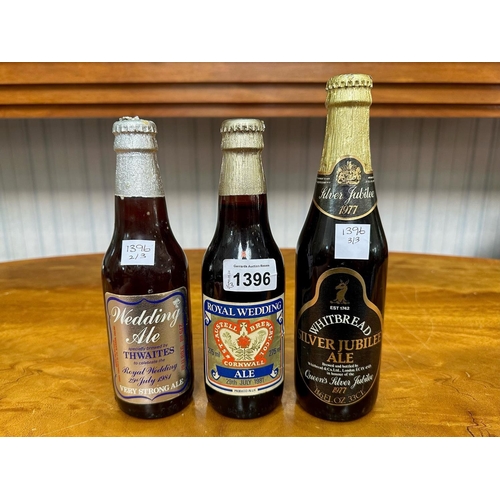 1396 - Three Vintage Bottles of Commemorative Ale, comprising two Royal Wedding 29th July 1981, Charles & D... 