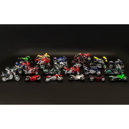 1417 - Motorbike Interest. 1 Box of Collectable Miniature Motorbikes, Various Colours and Makes, Includes B... 