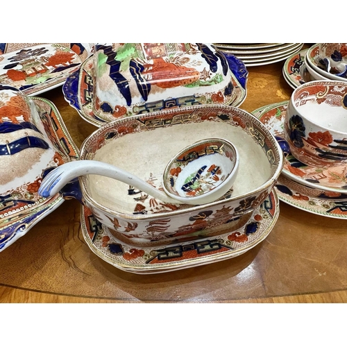 1432 - A Large Collection of Decorative Oriental Style Dinner Ware comprising of bowls, cups, side plates, ... 