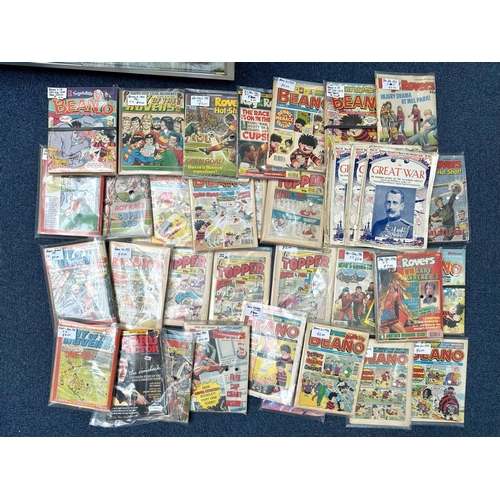 1486 - Large Collection of Comics, Magazines & Newspapers, including 107 Roy of the Rovers Comics 80/90's, ... 