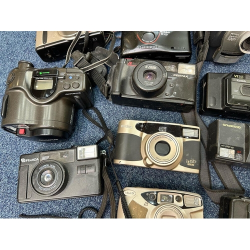 1491 - A Collection of Cameras to include Miranda, Olympus, Nikon, Samsung, Fujica, Konica, Pentax etc