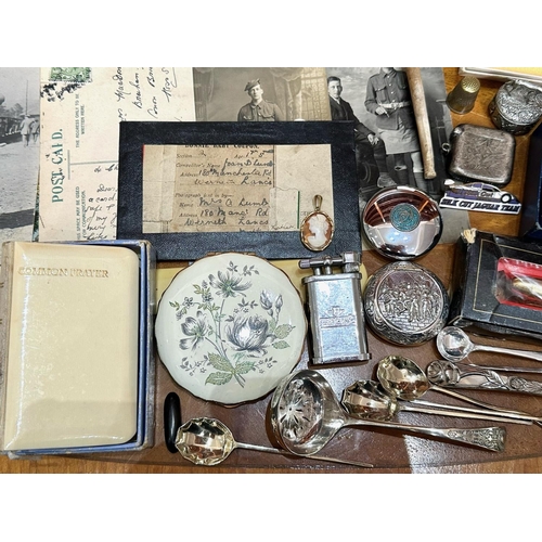 1492 - A Collection of Assorted Items to include compacts, odd postcards and photograph, Common prayer book... 