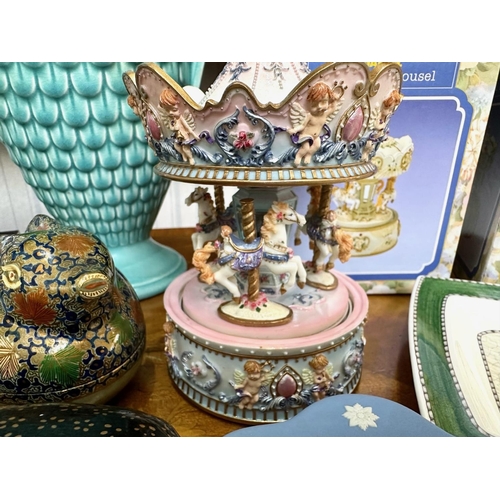 1603 - A Collection of Assorted Pottery and Collectables to include Wedgwood, a musical carousel, various o... 