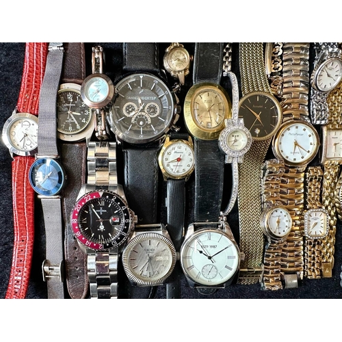 404 - Collection of Ladies & Gentleman's Wristwatches, leather and bracelet straps, makes include Pulsar, ... 