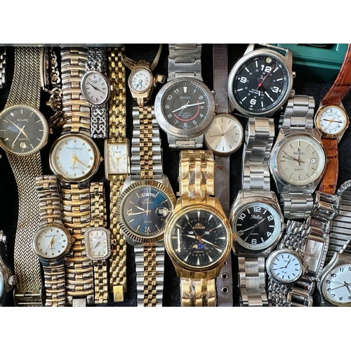 404 - Collection of Ladies & Gentleman's Wristwatches, leather and bracelet straps, makes include Pulsar, ... 