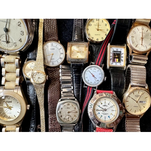 405 - Collection of Ladies & Gentleman's Wristwatches, leather and bracelet straps, makes include Casio,  ... 